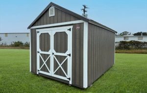 in stock shed with barn door